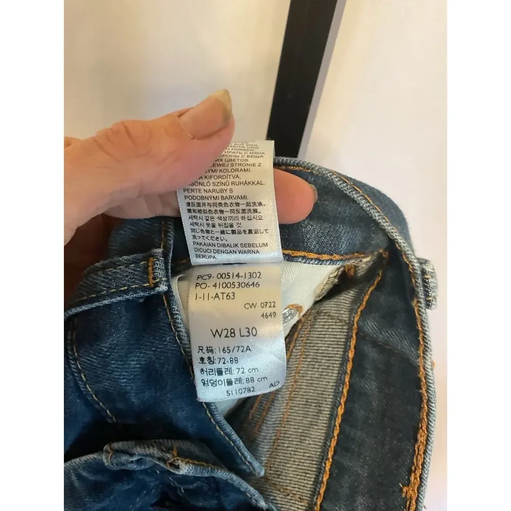 Levi's 514 Straight Fit Jeans Men's W28 L30 Blue Medium Wash Denim Water Less